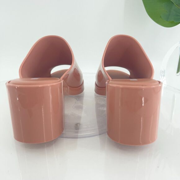 Melissa Women's Mule II Sandal Size 9 Mule Slide Nude Jelly PVC Block Heel Shoe - Picture 8 of 13